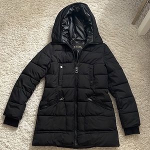 GUESS Black Puffer Coat w/ hood